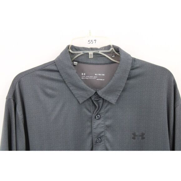 Under Armour Loose Heat gear Gray Chevron Pattern Mens Xl Short Sleeve Polo... - Picture 2 of 6